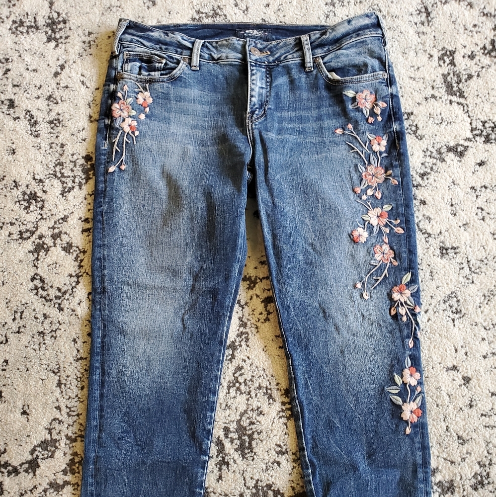 Silver womens skinny fit, mid rise jeans